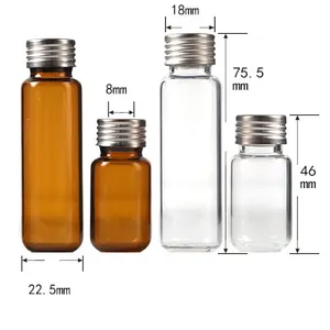 Lab ulir sekrup kaca botol kromatografi HPLC botol sampel otomatis 10ml 20ml botol Headspace dengan PTFE Gasket transparan Amber