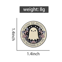 Épinglette en émail « Vivre la vie de vos rêves, un cauchemar à la fois », broche fantôme mignonne, badge de revers, bijou d'Halloween, cadeau pour amis