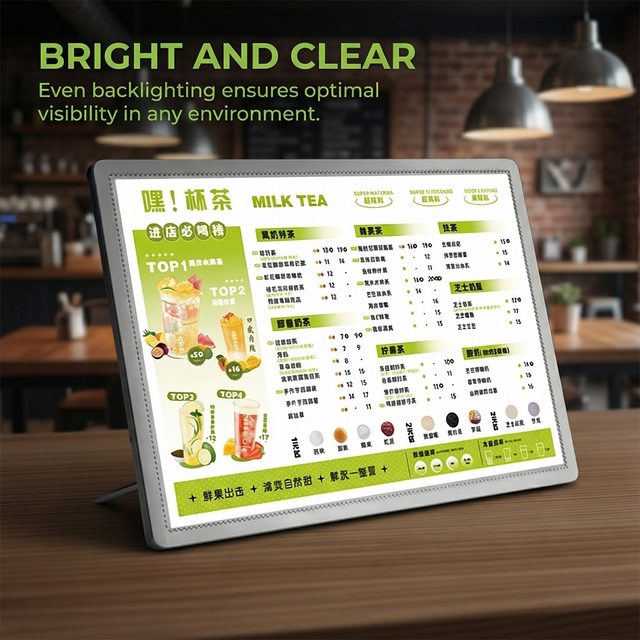 High Brightness Restaurant LED Menu Board Digital Food Display Screen Indoor  Fast Food Cafe Bar  Electronic Menu Sign