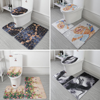 Kit de tapis de bain trois pièces en velours cristal pour salle de bain, absorbant, antidérapant, écologique, en tissu durable pour appartement moderne
