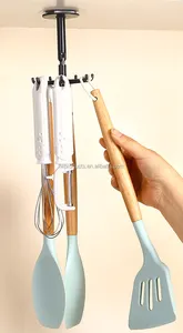 7-Claw 360 Degree Rotating Folding Adhesive Hooks Heavy Duty Sticky Swivel Wall Hooks Vertical Flip Hook For Kitchen Bathroom