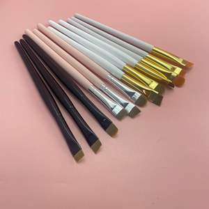 Pincel Delineador de Ojos y Cejas Ultrafino con Punta <span class=keywords><strong>Biselada</strong></span> Plana y Mango de Madera, Semipermanente, Venta al Por Mayor de Fábrica - Product Image 2