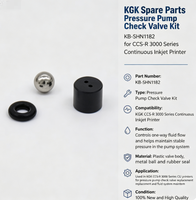 Kit de valve de contrôle de pompe à pression KGK Spare Parts KB-SHN1182 pour imprimante à jet d'encre continu série CCS-R 3000