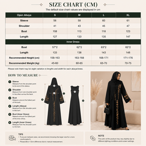 Abaya de Lujo para Eid 2026, Estilo <span class=keywords><strong>Dubai</strong></span>, Elegante, con Bordado, Conjunto de 3 Piezas, Mangas Anchas, Hiyab Maxi, Poliéster, Corte Holgado, para Mujeres Musulmanas - Product Image 3