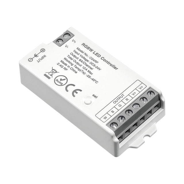 2.4G 12A RGBW LED Controller RF Remote Control  for 5 Wires PWM RGB LED Strip