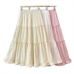 Falda Maxi con Volantes en Línea A para Mujer, Otoño 2025, Transpirable, Cintura Natural, Elegante, Tela de Malla, Sostenible, Venta al Por Mayor - Product Image 4