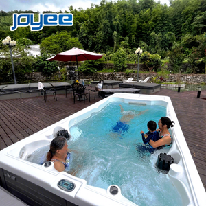 JOYEE-bañera de hidromasaje acrílica para uso al aire libre, spa de hidromasaje con luz LED, Control de música - Product Image 1