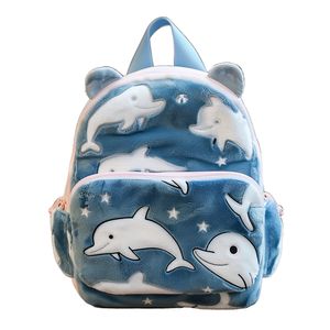 Zainetti in flanella personalizzati 3D a forma <span class=keywords><strong>di</strong></span> animali dei cartoni animati, portachiavi, borse per bambine 2-4 anni, regalo <span class=keywords><strong>di</strong></span> Natale per l'asilo, in cotone - Product Image 1