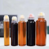 Bouteille en plastique PET avec valve en silicone pour pâte de poire et de myrtille, bouteille souple pour miel, 90ml, 250ml, 300ml, 350ml, 500ml