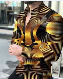 <span class=keywords><strong>Camicia</strong></span> Casual da <span class=keywords><strong>uomo</strong></span> Slim Fit con bottoni stampati da <span class=keywords><strong>uomo</strong></span> taglie forti in <span class=keywords><strong>raso</strong></span> antirughe a molla modello 3D alla moda formale Plus - Product Image 3