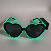 Coeur paillettes EL lunettes de soleil lumineuses nouveaux accessoires photo de fête pour anniversaire et mariage LED éclairer les lunettes
