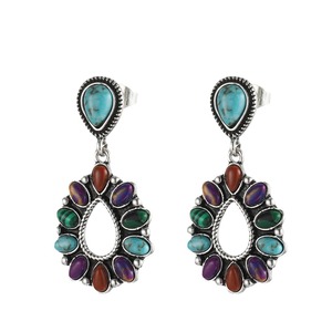 Orecchini Vintage a Goccia con Dettagli in Pietra Colorata, Design Retrò, Accessori di Moda per Donne - Product Image 5