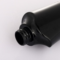 Flacons de luxe noirs 300ml 500ml avec pompe dorée pour lait corporel, shampoing et après-shampoing en plastique PET