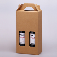 Boîte d'expédition en carton ondulé personnalisée avec logo pour deux bouteilles de vin