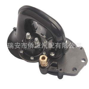 แตรลมรถบรรทุก 12V 24V แตรหอยโข่งอเนกประสงค์ สำหรับรถบรรทุกหนัก Volvo Scania ลำโพงสีดำ แตรเตือนเสียงดัง - Product Image 3