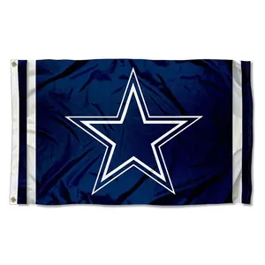Grosir Kustom 3X5 Kaki NFL Tribal Dallas Cowboys Spanduk Poliester 3X5 Logo NFL Bendera Koboi Dallas