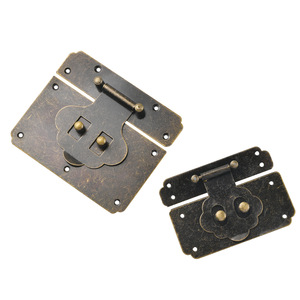 Antique Bronze Metal <b>Box</b> <b>Lock</b> With Engraved Design For Jewelry Boxes And Wooden Chests Rectangle Shape Carbon Steel Construction - Product Image 5