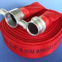 Tuyau d'incendie en caoutchouc PVC personnalisé 10m 20m 30m rouge avec accouplement caractéristique flexible