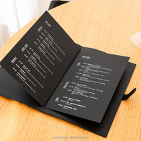 Couvertures de menu personnalisées en cuir PU avec sangle, porte-menu en cuir pour restaurant, café, bar, hôtel