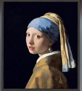 100% peint à la main fille avec perle boucle d'oreille par Johannes Vermeer Baroque réalisme Portrait classique peinture reproduction de haute qualité - Product Image 4