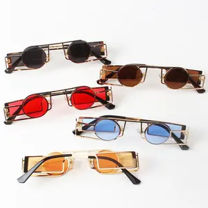 Cross border fashion personality 4 lens small frame round oculos de sol wholesale hip-hop shades sun glasses sunglasses