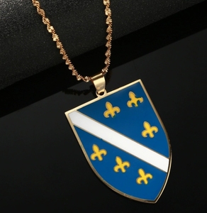 Alta calidad 3x5 Ft Bosnia y <span class=keywords><strong>Herzegovina</strong></span> 1992-1998 Bandera Cadena de eslabones de estilo moderno con piedra principal de diamante - Product Image 6