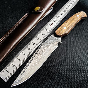 سكين صيد تكتيكي بشفرة ثابتة مصنوع من الفولاذ الدمشقي المقاوم للصدأ مع غمد، تخصيص حسب الطلب - Product Image 3