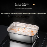 Boîte à lunch à double étage en acier inoxydable 304 pour les employés de bureau et les étudiants, conservation des aliments avec compartiments