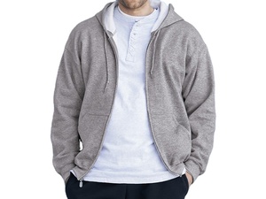 Sweat à capuche zippé en molleton épais de haute qualité pour homme, coupe oversize décontractée, idéal pour l'automne - Product Image 3