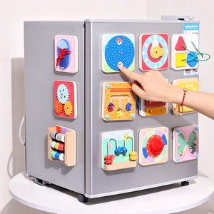Juguete Educativo Temprano Montessori de Madera, Pegatinas de Refrigerador con Dibujos Animados, Piezas de Tablero de Actividades Cognitivas <span class=keywords><strong>para</strong></span> Niños Pequeños - Product Image 1