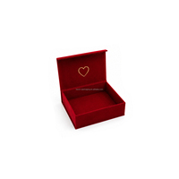 Boîte cadeau de mariage en velours de luxe Kexin avec logo en forme de cœur en feuille d'or et fermeture magnétique