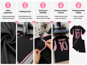 Maglia da <span class=keywords><strong>Calcio</strong></span> Personalizzata con Pantaloncini, Set Nero e <span class=keywords><strong>Rosa</strong></span> Traspirante, Divisa da Allenamento per Uomini e Bambini - Product Image 4