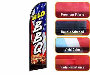 2.5*11.5 FT GRILLED BBQ High Quality Custom Feather <b>Flags</b> Beach <b>Flag</b> for Beach Party and Advertising Promotions - Product Image 5