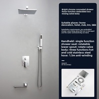 LODI Ensemble de robinetterie de douche monocommande encastré mural en laiton poli avec pommeau de douche carré à jet doux, pour export