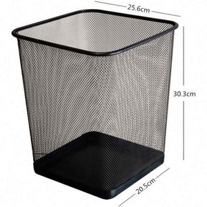 Poubelle carrée en treillis métallique, panier à papier de bureau sur pied avec ou sans couvercle, pour la collecte des déchets à la maison ou au bureau - Product Image 6