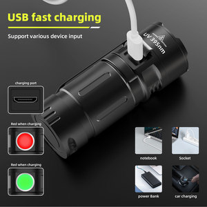 Helius Mini UV fluorescente inspección antorcha <span class=keywords><strong>Luz</strong></span> Portátil <span class=keywords><strong>ultravioleta</strong></span> trabajo <span class=keywords><strong>luz</strong></span> aleación de aluminio recargable LED linterna - Product Image 6