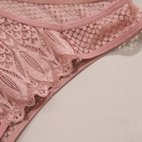 Culottes taille basse pour femmes, style européen et américain, sexy, ajourées, en dentelle personnalisée, lingerie transparente à bord festonné à la française