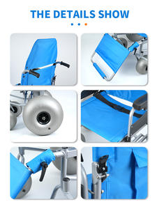 Silla de ruedas de playa todo terreno, carro acuático para deslizarse a través de la arena y el mar en neumáticos de globo - Product Image 6