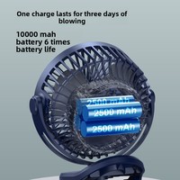 Ventilateur USB Mini Clip de Bonne Qualité, Portable, Rechargeable, Silencieux, 4 Vitesses, pour Bureau, Dortoir, Vent Puissant, de Bureau