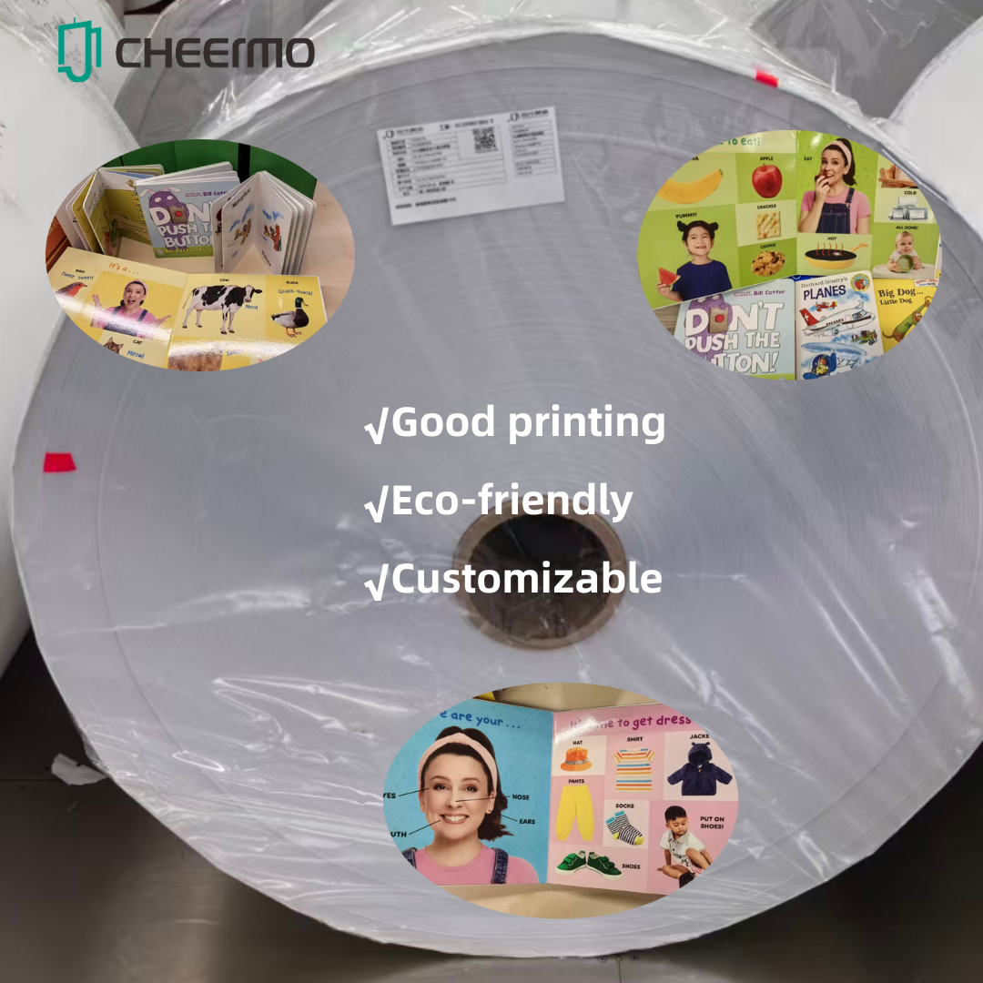 Excellent Printing Effect Jumbo Roll Eco-Friendly Non-Toxic Food-Grade Copperplate Paper Acrylic Adhesive Sticker Die Cut