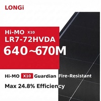 Module solaire Longi Classe A ignifuge LR7-72HVDA 640W 650W 660W 670W Panneau bifacial de type N avec technologie anti-ignition