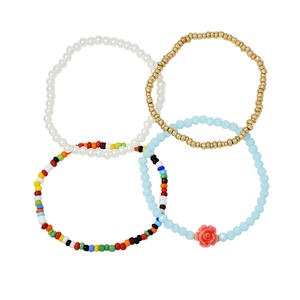 Fashion New Rose Crystal <b>Bracelet</b> Multi-layer Combination Pearl Rice <b>Bead</b> <b>Bracelet</b> Handmade Jewelry for Women Uionen 688 - Product Image 1