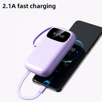Batterie externe portable à charge rapide Type-C de grande capacité 20000 mAh avec écran LED et 4 câbles intégrés – Prix de gros usine