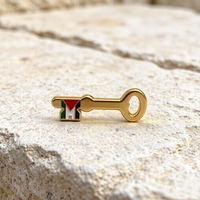 Épinglette en émail personnalisée Gold Key, design aux couleurs du drapeau palestinien, badge métallique pour collection d'accessoires de luxe