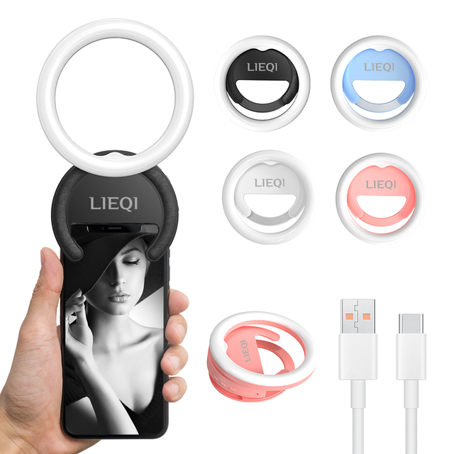 Clip on Phone Ring Light Self Ring Light with 500mAh Battery Flash Fill Light
