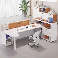 Bureau de personnel pour 5 et 7 personnes avec écran en PVC pour superviseur, porte-cartes, combinaison de chaise de bureau