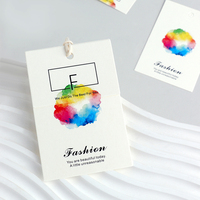 Étiquettes de vêtements colorées personnalisées - Étiquettes rectangulaires en papier avec impression de logo personnalisé