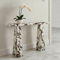 Table console rectangulaire moderne en marbre Calacatta Viola naturel, table d'appoint pour la décoration de la maison, décoration de meubles d'hôtel