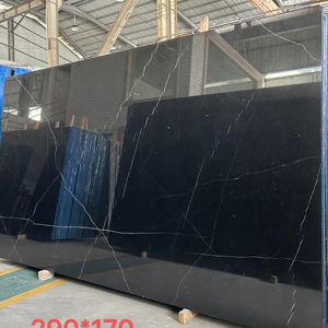 Nero Marquina Marble Dalles de marbre noir naturel pour comptoir de sol Villa Décoration murale - Product Image 1