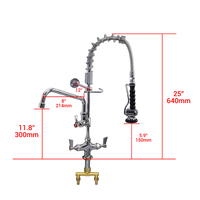 Nouvel arrivage : Robinet de pré-évier en laiton avec douchette extractible et finition chromée pour équipement de cuisine d'hôtel et de restaurant